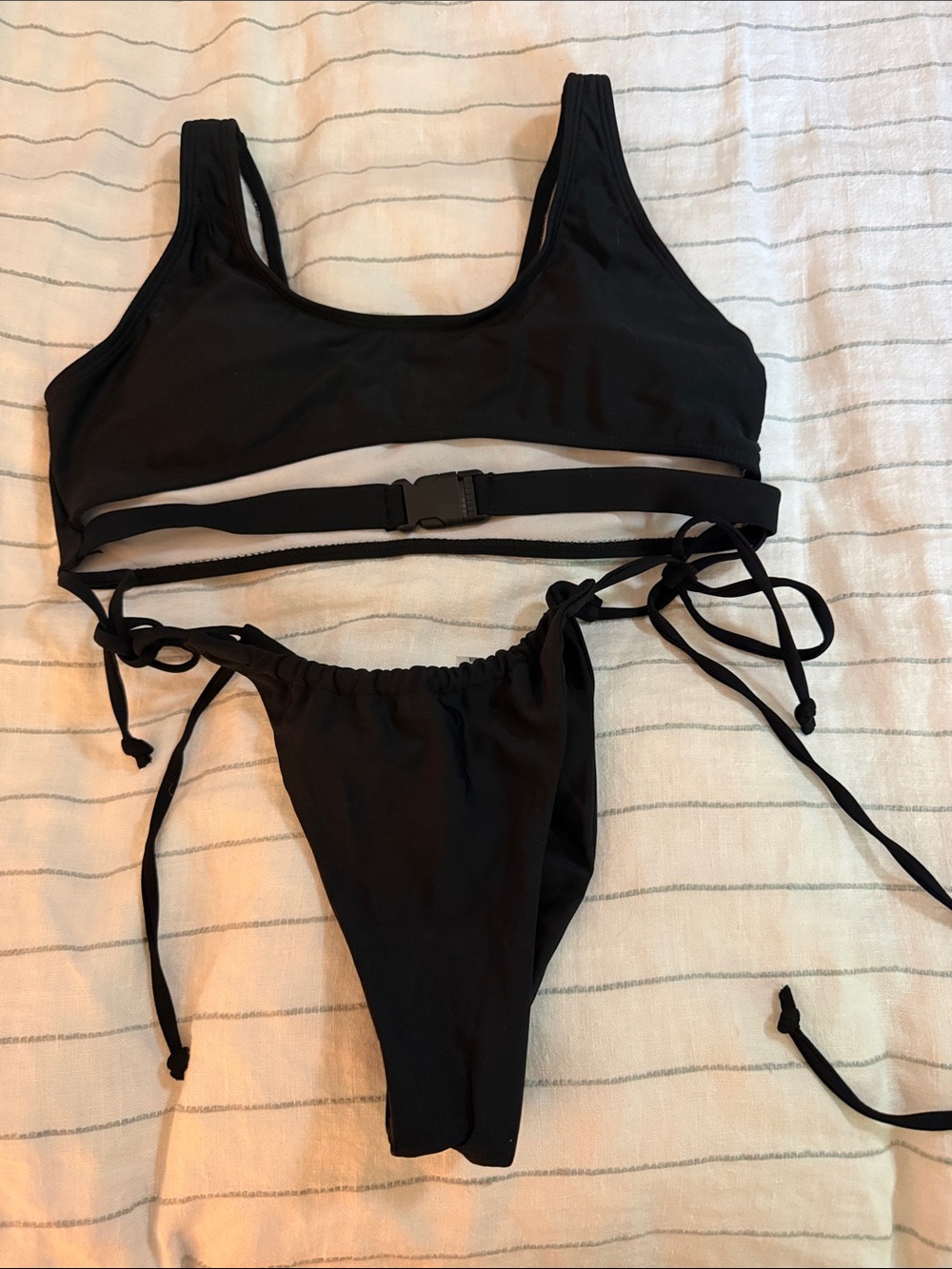 Black Tie-Side Bikini Set